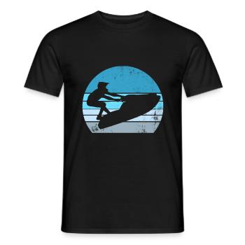 Chemise d’amoureux du jet ski, jet ski rétro vintage, - T-shirt homme - noir - Devant - AI Model Male 178 light (178cm)