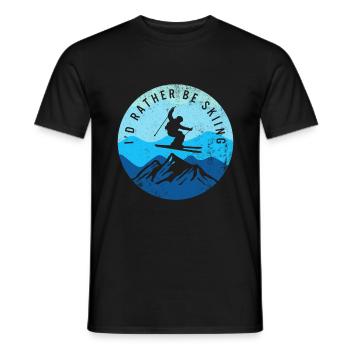 Ski Snowboard Shirt, ich würde lieber Ski fahren, Lustig - Männer T-Shirt - Schwarz - Vorne - AI Model Male 178 light (178cm)