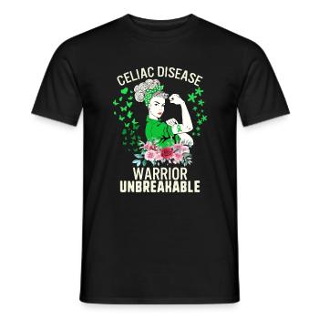 Celiac Disease Shirt, Celiac Disease Warrior - Men's T-Shirt - black - Front - AI Model Male 178 light (178cm)