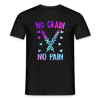 Celiac Disease Shirt, No Grain No Pain, Celiac - Men's T-Shirt - black - Front - AI Model Male 178 light (178cm)