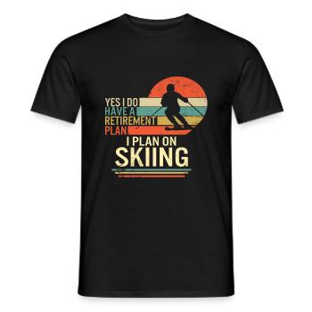Chemise de ski de snowboard, drôle de plan de retraite de ski - T-shirt homme - noir - Devant - AI Model Male 178 light (178cm)