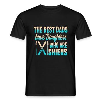 Ski Dad Gift, der beste Papa hat Töchter, die sind - Männer T-Shirt - Schwarz - Vorne - AI Model Male 178 light (178cm)