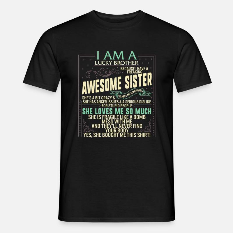 Weihnachtsgeschenk Shirt, ich bin ein glücklicher Bruder, - Männer T-Shirt - Schwarz