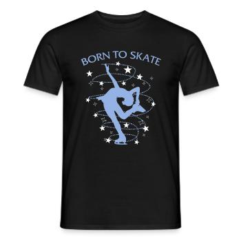 Chemise de patinage artistique, Né pour patiner, Figure - T-shirt homme - noir - Devant - AI Model Male 178 light (178cm)