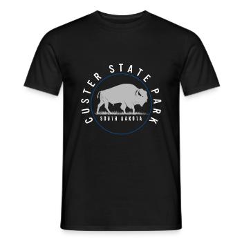 Custer State Park Shirt, Buffalo Roundup South - Men's T-Shirt - black - Front - AI Model Male 178 light (178cm)
