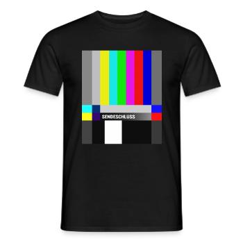 SENDESCHLUSS, TV SMPTE Farben Testmuster Kein - Männer T-Shirt - Schwarz - Vorne - AI Model Male 178 light (178cm)