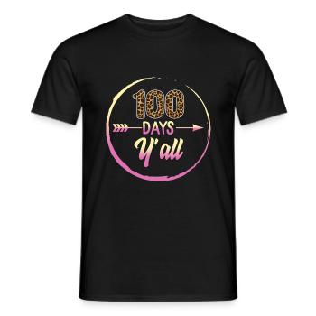 100 Tage y'all, lustige 100 Tage Arrow Tee, Lehrer - Männer T-Shirt - Schwarz - Vorne - AI Model Male 178 light (178cm)