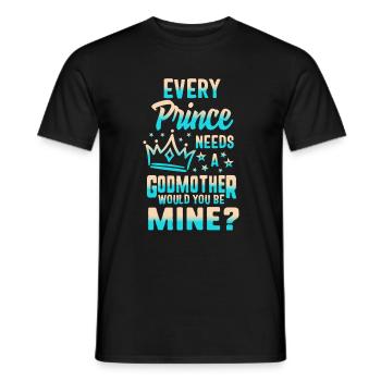 Chaque prince a besoin d’une marraine, serez-vous mon - T-shirt homme - noir - Devant - AI Model Male 178 light (178cm)