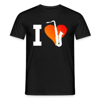 Saxophoniste Femmes Hommes Saxophone Saxophone Saxophone Saxophone - T-shirt homme - noir - Devant - AI Model Male 178 light (178cm)