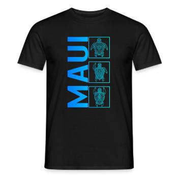Maui Hawaii Shirt, Hawaii Beach Sea Turtle Scuba - Men's T-Shirt - black - Front - AI Model Male 178 light (178cm)