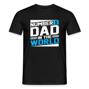 no1 dad of the world - Men's T-Shirt - black - Front - AI Model Male 178 light (178cm)