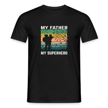 My father is my hero - Men's T-Shirt - black - Front - AI Model Male 178 light (178cm)