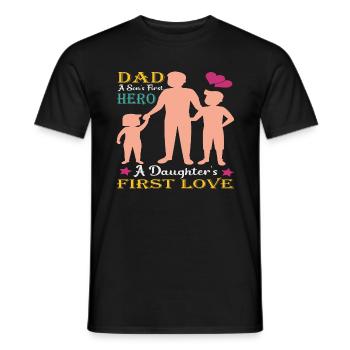 Vater und Sohn - Vater und Tochter schenken Vater - Männer T-Shirt - Schwarz - Vorne - AI Model Male 178 light (178cm)