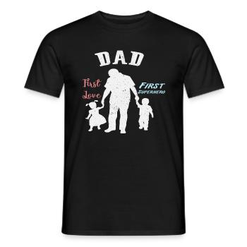 Padre e figlio - padre e figlia dono padre - T-shirt uomo - nero - Fronte - AI Model Male 178 light (178cm)