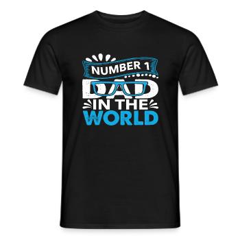 no1 dad of the world - Men's T-Shirt - black - Front - AI Model Male 178 light (178cm)
