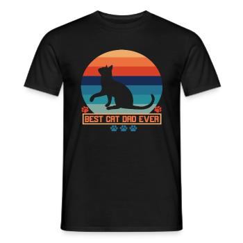 Vater der Katze - Männer T-Shirt - Schwarz - Vorne - AI Model Male 178 light (178cm)