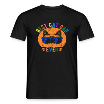 Vater der Katze - Männer T-Shirt - Schwarz - Vorne - AI Model Male 178 light (178cm)