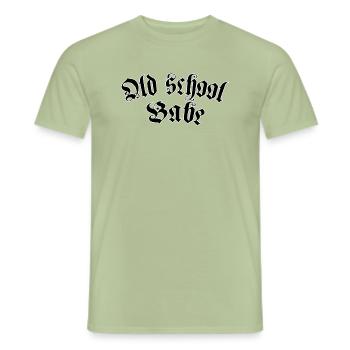 Bébé de la vieille école - T-shirt homme - vert sauge - Devant - AI Model Male 178 light (178cm)