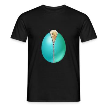 Küken Reißverschluss Ostern Ei Geschenk - Männer T-Shirt - Schwarz - Vorne - AI Model Male 178 light (178cm)