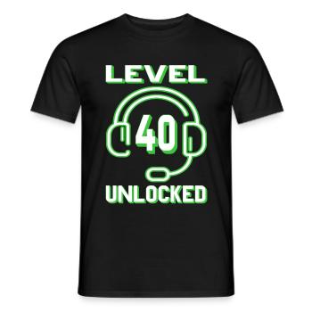 40 Jahre Geburtstag Gaming Gamer Zocken - Männer T-Shirt - Schwarz - Vorne - AI Model Male 178 light (178cm)