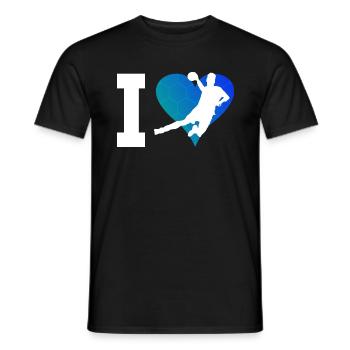 Handballeuse Joueuse de handball Handball féminin Handball - T-shirt homme - noir - Devant - AI Model Male 178 light (178cm)