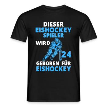 Eishockeyspieler 24 Jahre Eishockey 24 Geburtstag - Männer T-Shirt - Schwarz - Vorne - AI Model Male 178 light (178cm)
