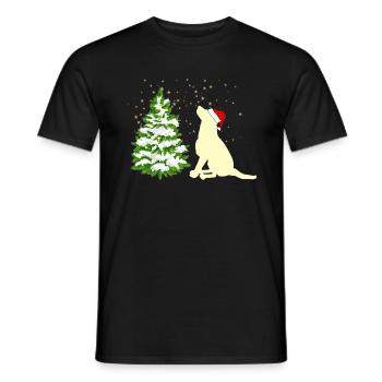dog labrador golden retriever - Men's T-Shirt - black - Front - AI Model Male 178 light (178cm)