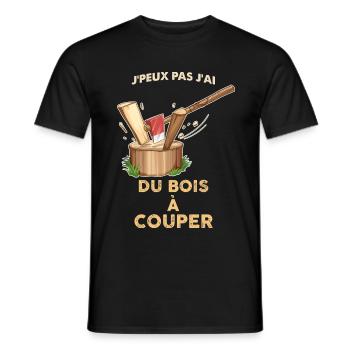 Je peux pas j'ai du bois à couper. - T-shirt homme - noir - Devant - AI Model Male 178 light (178cm)