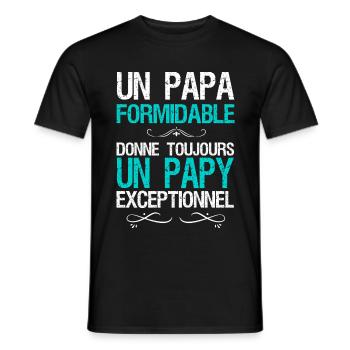 Papa Papy Citation Annonce Naissance Bébé - T-shirt homme - noir - Devant - AI Model Male 178 light (178cm)