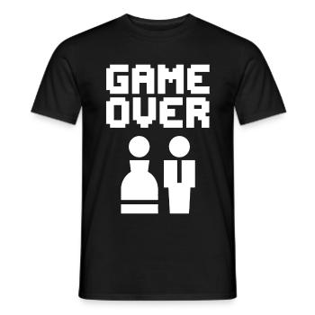 Game Over Junggesellenabschied Gamer Humor - Männer T-Shirt - Schwarz - Vorne - AI Model Male 178 light (178cm)