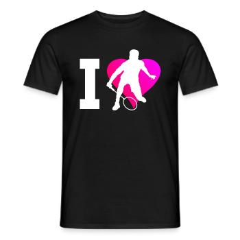 Men's Badminton Badminton Badminton Player Badminton - Men's T-Shirt - black - Front - AI Model Male 178 light (178cm)