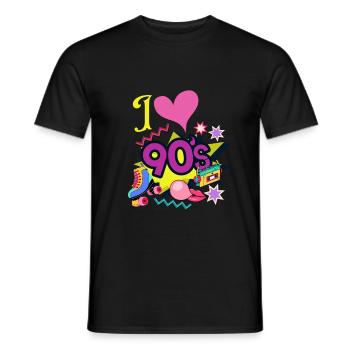 Design coloré des années quatre-vingt-dix - T-shirt homme - noir - Devant - AI Model Male 178 light (178cm)