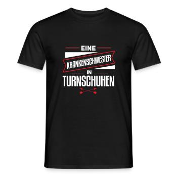 Eine Krankenschwester in Turnschuhen - Männer T-Shirt - Schwarz - Vorne - AI Model Male 178 light (178cm)