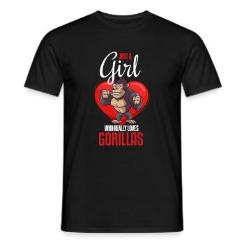 Just a girl who really loves gorillas - Men's T-Shirt - black - Front - AI Model Male 178 light (178cm)