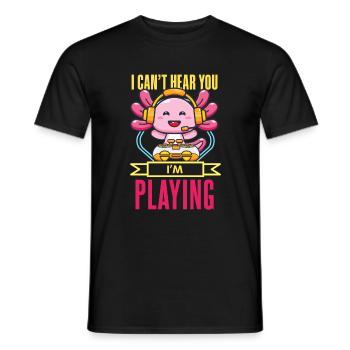 I can't hear you. I gamble. - Men's T-Shirt - black - Front - AI Model Male 178 light (178cm)