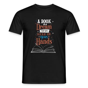 Poetic Books Reader Saying Design - Men's T-Shirt - black - Front - AI Model Male 178 light (178cm)