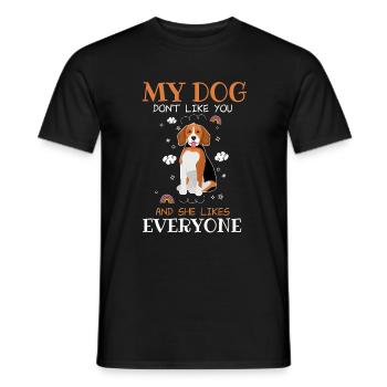 Drôle de chien disant Design - T-shirt homme - noir - Devant - AI Model Male 178 light (178cm)
