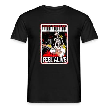 Music makes me feel alive - Men's T-Shirt - black - Front - AI Model Male 178 light (178cm)