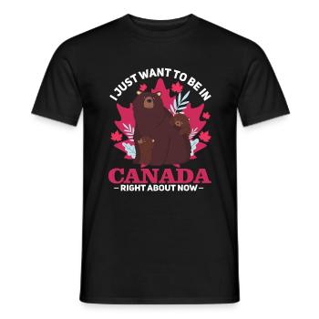 Je veux juste être au Canada en ce moment - T-shirt homme - noir - Devant - AI Model Male 178 light (178cm)