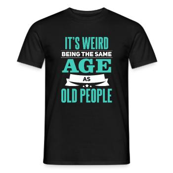 Drôle de retraité disant l’anniversaire - T-shirt homme - noir - Devant - AI Model Male 178 light (178cm)
