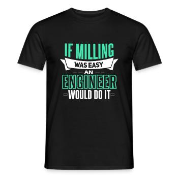 Drôle de dicton mécanicien d’usinage - T-shirt homme - noir - Devant - AI Model Male 178 light (178cm)