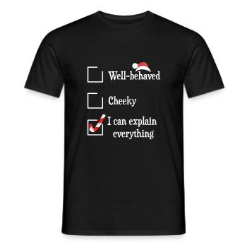 Funny inflation Christmas saying - Men's T-Shirt - black - Front - AI Model Male 178 light (178cm)
