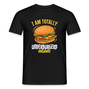 Witziges Burger Fast Food Cartoon Motiv - Männer T-Shirt - Schwarz - Vorne - AI Model Male 178 light (178cm)