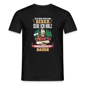 Lustiger Holzhacker Waldarbeiter Spruch - Männer T-Shirt - Schwarz - Vorne - AI Model Male 178 light (178cm)