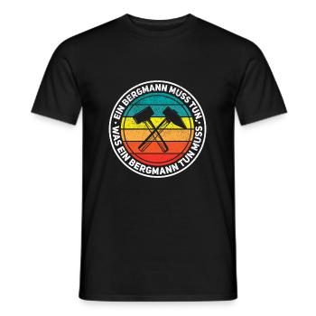 Cooles retro Bergbau Bergmann Spruch - Männer T-Shirt - Schwarz - Vorne - AI Model Male 178 light (178cm)