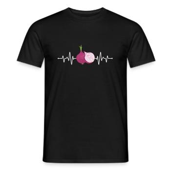 Lustiges Heartbeat Zwiebel Motiv - Männer T-Shirt - Schwarz - Vorne - AI Model Male 178 light (178cm)