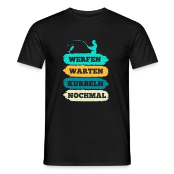 Lustiger Angler Fischer Spruch - Männer T-Shirt - Schwarz - Vorne - AI Model Male 178 light (178cm)