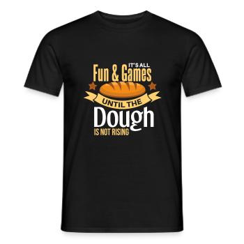 Cool bread baking baker saying motif - Men's T-Shirt - black - Front - AI Model Male 178 light (178cm)
