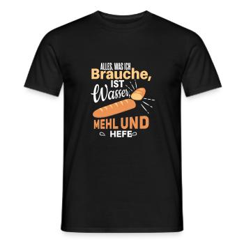 Cool bread baking baker saying motif - Men's T-Shirt - black - Front - AI Model Male 178 light (178cm)