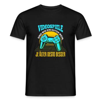 Cooles Gamer Zocker Spruch Design - Männer T-Shirt - Schwarz - Vorne - AI Model Male 178 light (178cm)